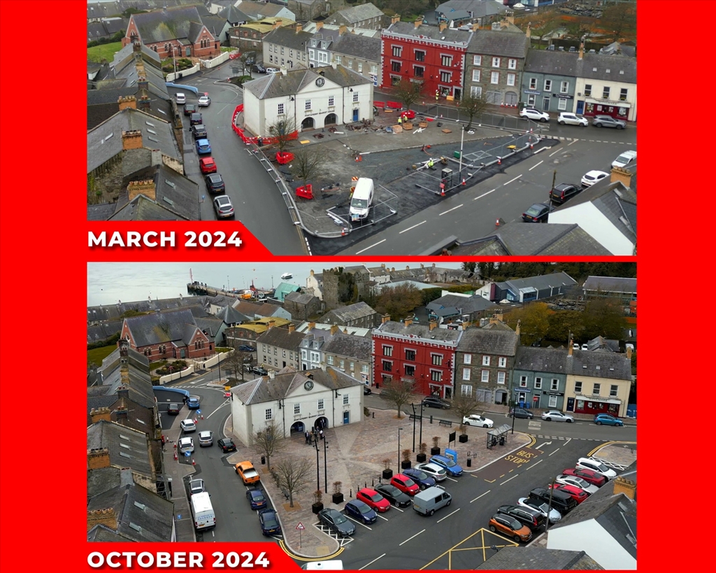 Before and after at Portaferry Public Realm!