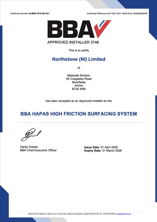 12QC08 BBA High Friction Surfacing Installer Cert 3748 2025 - 2026